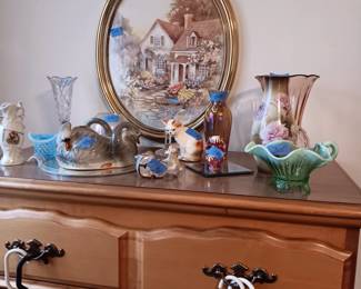 Glass figures, cut glass