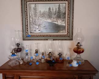 Antique oil lamps