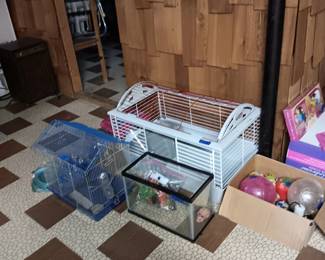 Pet cages, fish carriers, aquarium, hamster balls