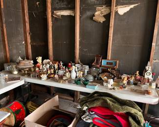 Figurines, perfume bottles, clothes