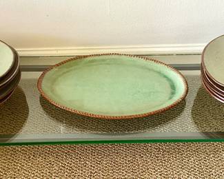 Jan McKeachie Johnston pottery plates ( left and right )
