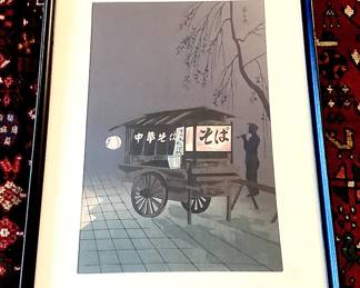 Woodblock print: “Soba Vendor”, Tomikichiro Tokuriki