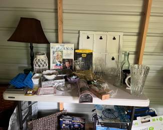 Home decor, books, and assorted items