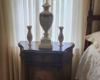 Pair of side chest, painted floral fronts.