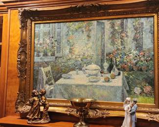 GORGEOUS, Large Oil In Golden Baroque Frame