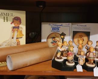 Several Hummel art prints in tube's. Art books