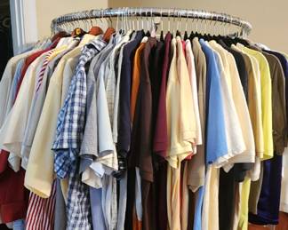 Large selection of gently used Polo, shirts, button down, and occasional shirts