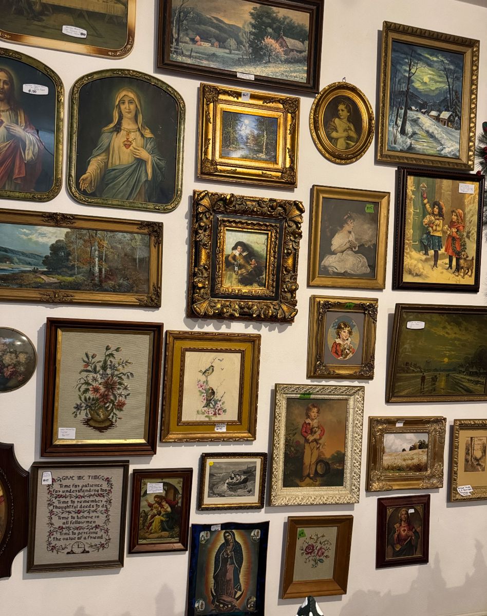 Vintage Oil paintings, vintage needlepoints, signed paints