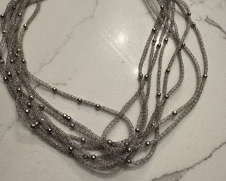 Vintage Ross Simons Italian Sterling Silver Multistrand 17” Necklace.