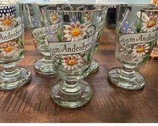 Vintage Handpainted (6) Austrian Glasses