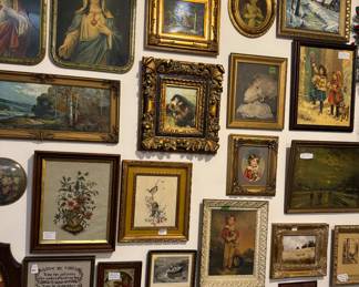 Vintage Oil paintings, vintage needlepoints, signed paints