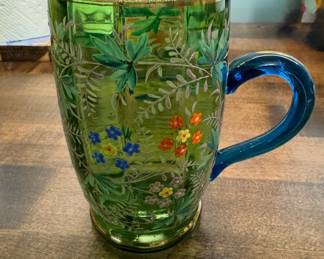 Vintage Handpainted Bavarian Crystal Glass