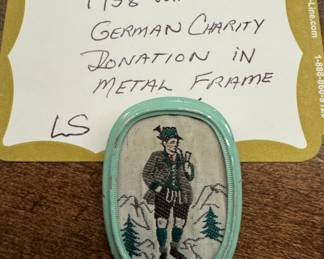 1938 “WHW” German Charity Pin in metal frame