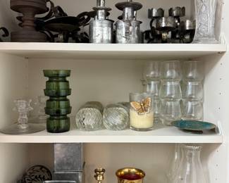 Assorted candle holders and bowls