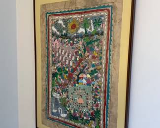 Fantastic framed bark art. 