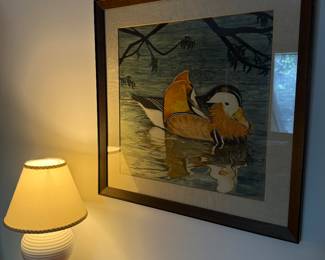 Framed duck watercolor