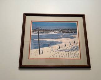 Rochester artist, John Menihan, framed litho.