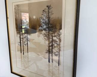 Elegant Winter moon, framed, signed and numbered(107/250)