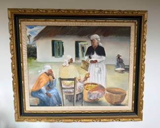 Haitian Artist, Poisson, beautifully framed oil