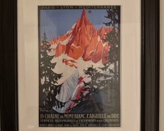 Framed La Chine Du Mont Blanc Vintage Travel art