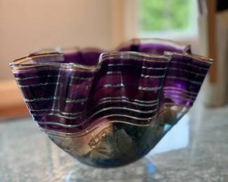 Scott & Laura Curry Hand Blown Handkerchief Blown Glass bowl