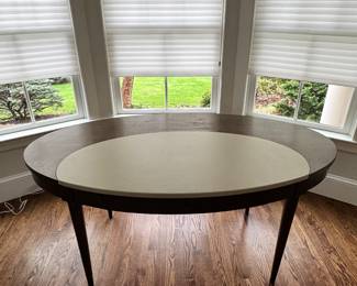 Fine Furniture Design oval desk with leather accent