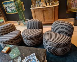 Set of 3 modern swivel chairs - priced to move!