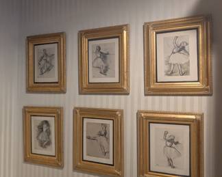 Edgar Degas Art collection of ballerinas - set of 6