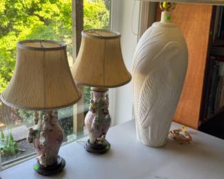 Chinese pottery lamps