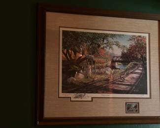 Ken Zylla framed art with stamp