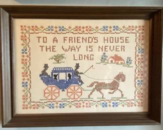 Vintage framed cross stitch
