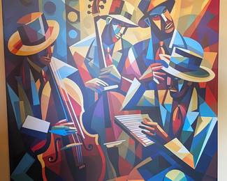 Jazz print on canvas