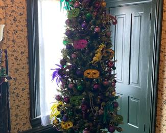 Mardi Gras themed Christmas tree.