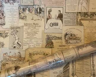 Multiple new rolls of Carte du Jour wallpaper