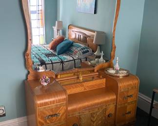 3 piece Art Deco bedroom set:
Vanity, headboard & dresser
Sold as a set