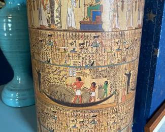 Egyptian themed waste basket