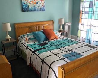 Art Deco headboard/footboard,
Sold with set