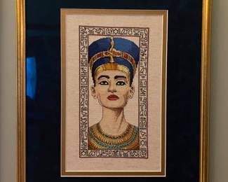 Framed Nefertiti needlepoint