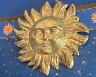 Large gold paper mache’ sun