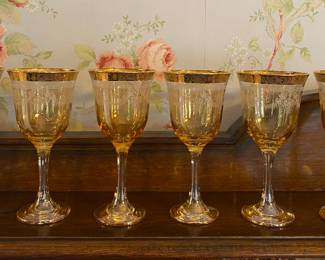 6 new amber goblets made in Italy