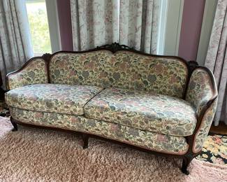 Victorian couch newer reupholstery