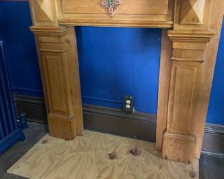 Antique wood mantel