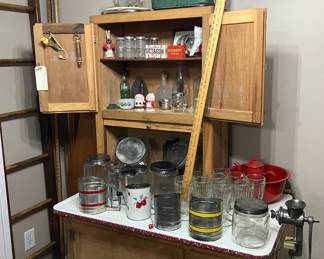Vintage Kitchen & Hoosier Cabinet