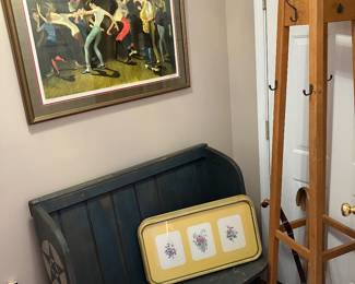 Antique high back bench