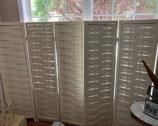Vintage folding room divider panels. Four piece and three-piece.