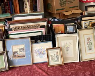 Framed vintage artwork