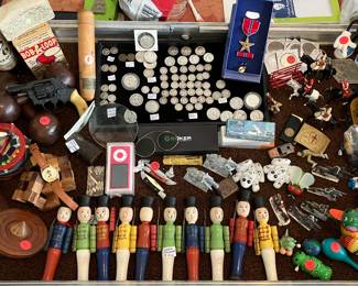 Vintage toys & silver coins
