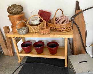 Vintage butcher block gardener’s potting/work table