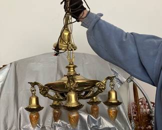 Brass chandelier
