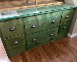 Vintage cabinet with drawers original hardware